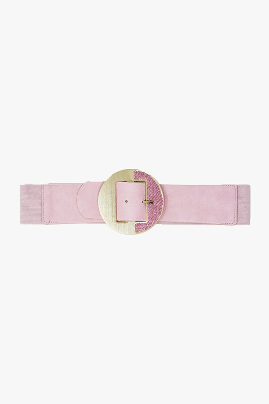 Q2 Ceinture rose avec boucle dorée réglable