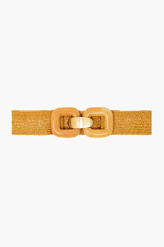 Q2 Ceinture tissée avec boucles carrées en beige