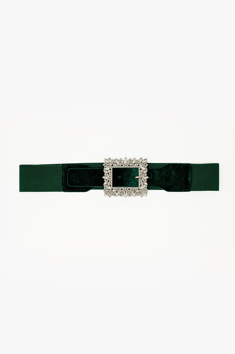 Ceinture verte avec strass et élastique ajustable