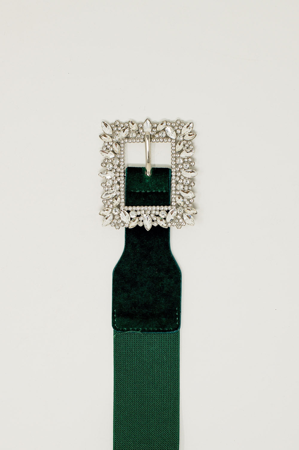 Ceinture verte avec strass et élastique ajustable