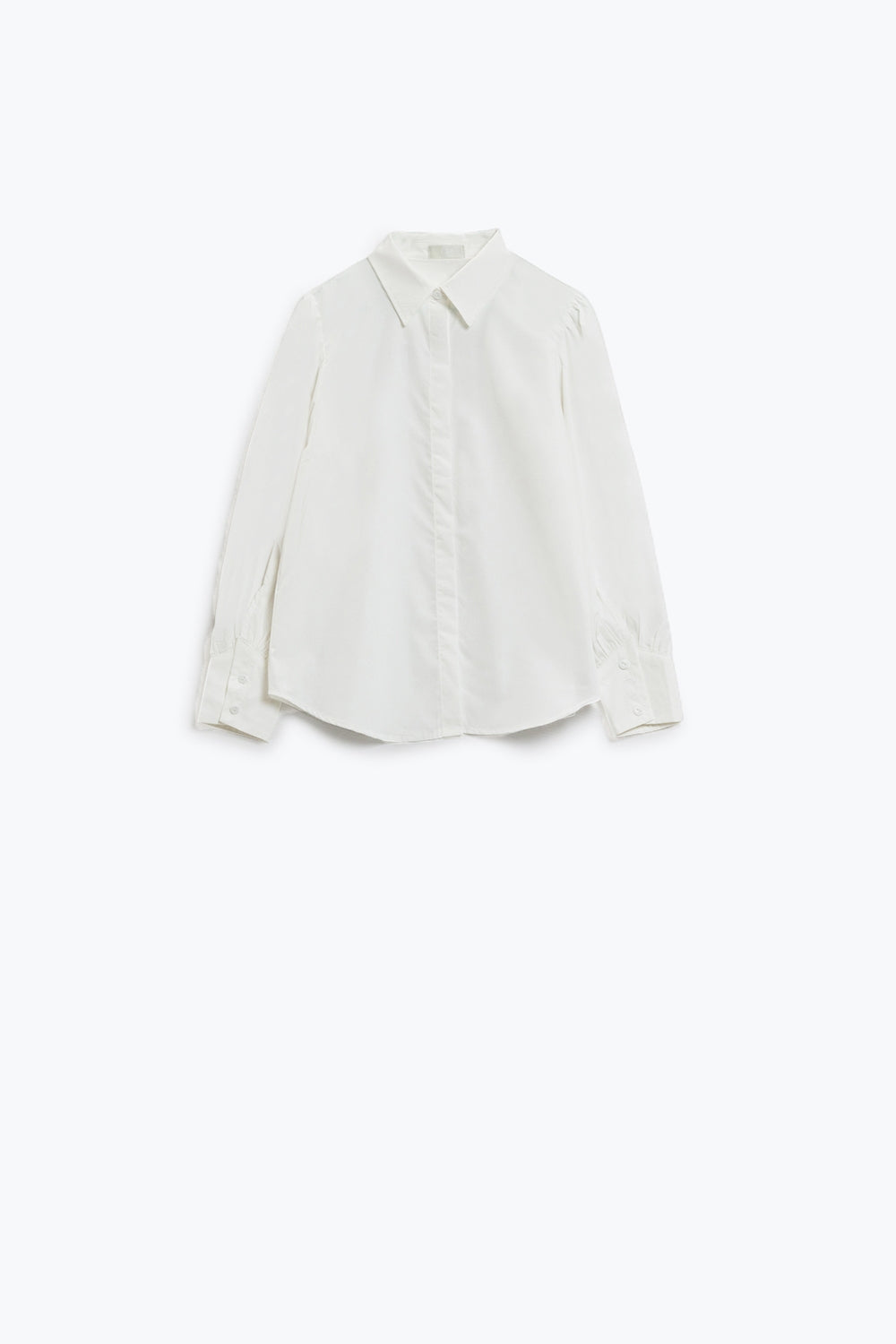 Chemise blanche Basic poplin à manches longues ballon