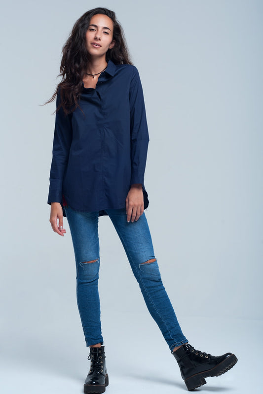 Q2 Chemise bleu marine foncée