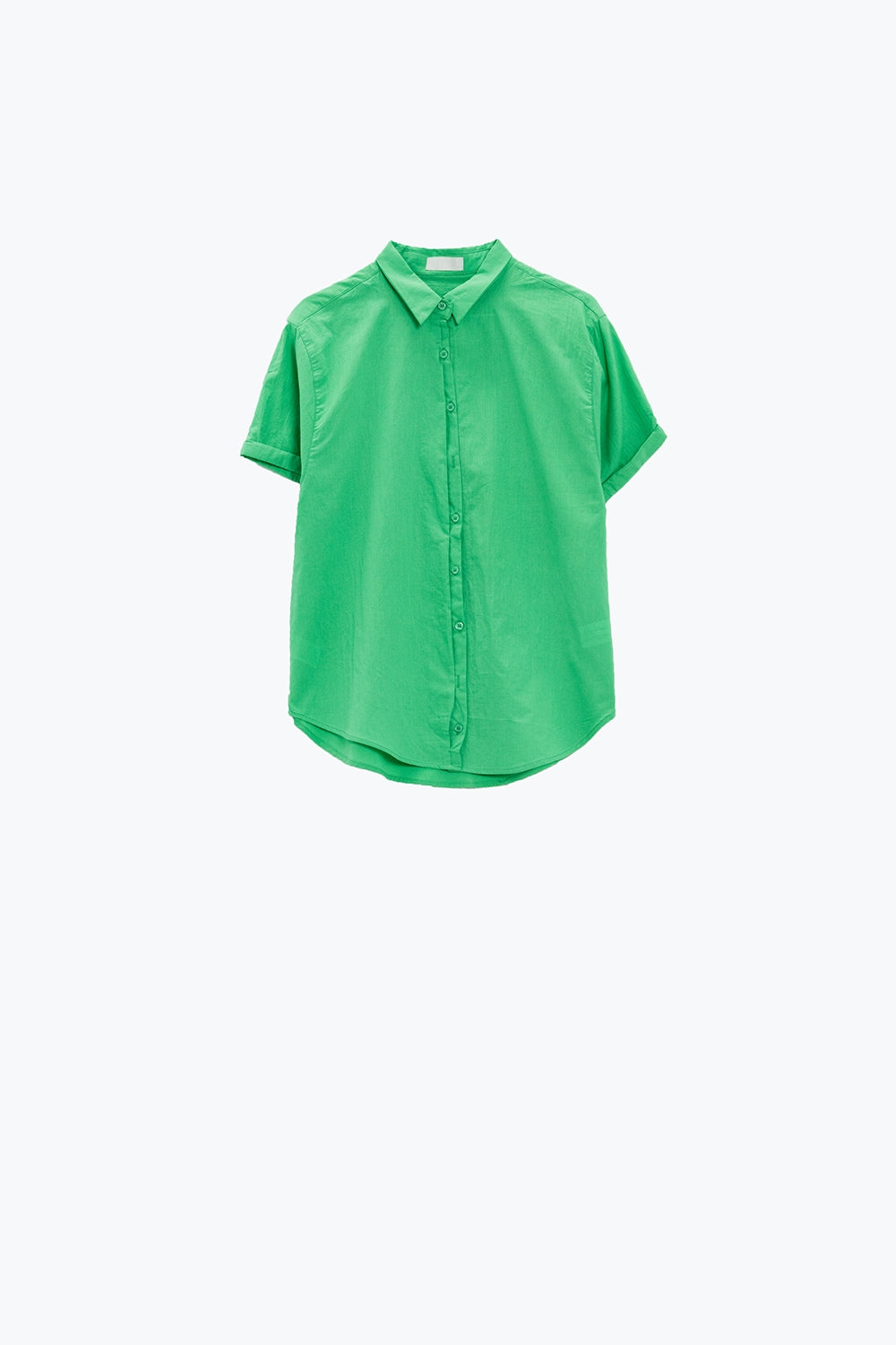 Chemise boutonnée décontractée à manches courtes en vert