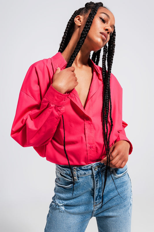 Q2 Chemise boutonnée devant Fuchsia