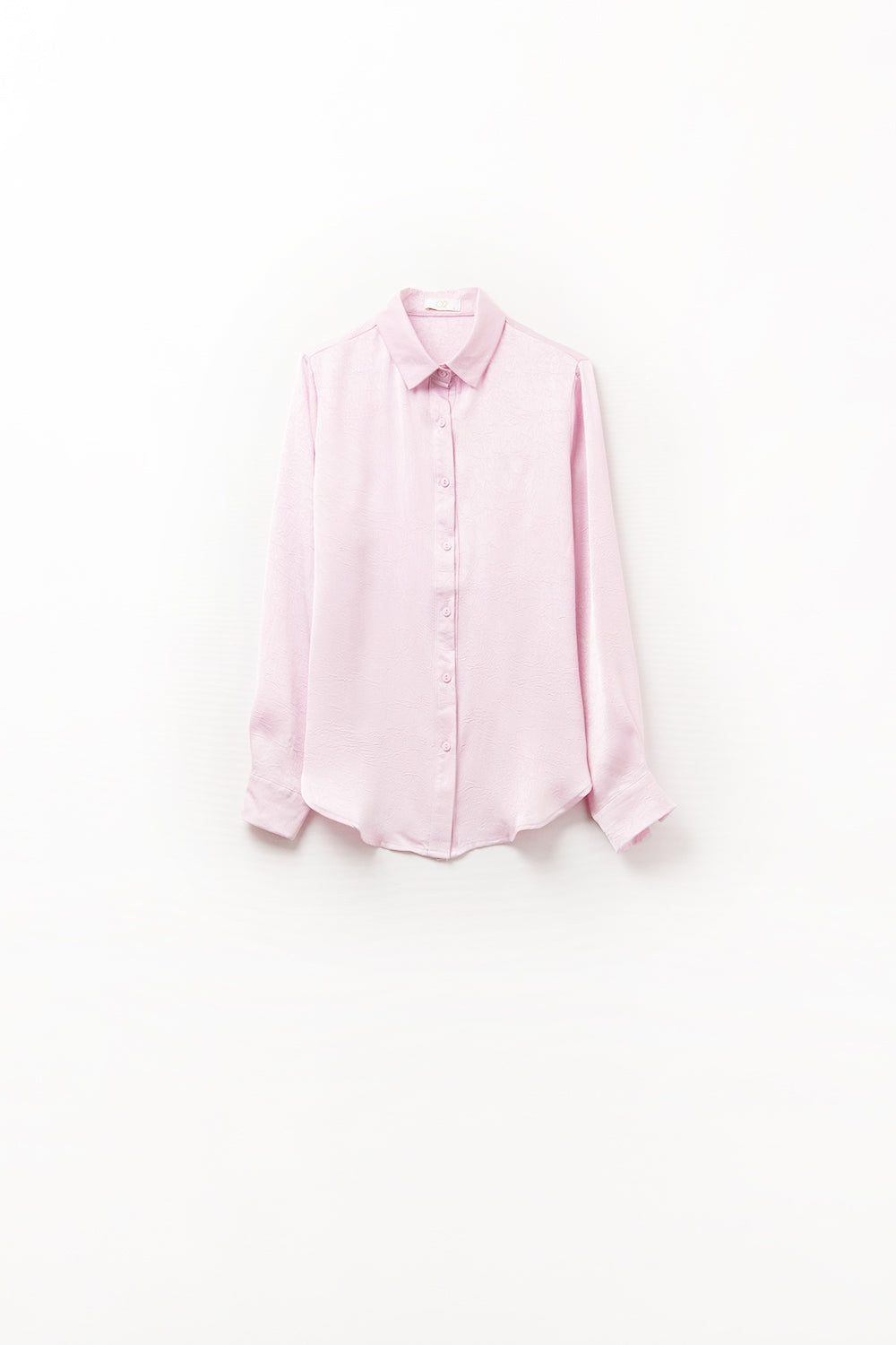 Q2 Chemise boutonnée en satin rose bébé