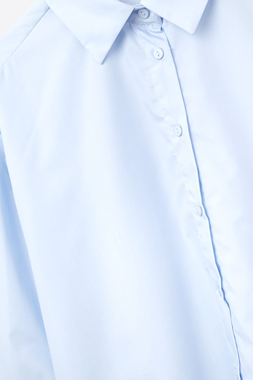 Chemise en popeline bleue avec poignets extra larges