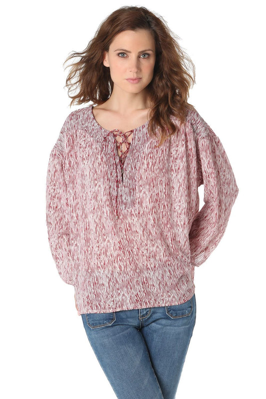 Q2 Chemise mouchetée avec lacé