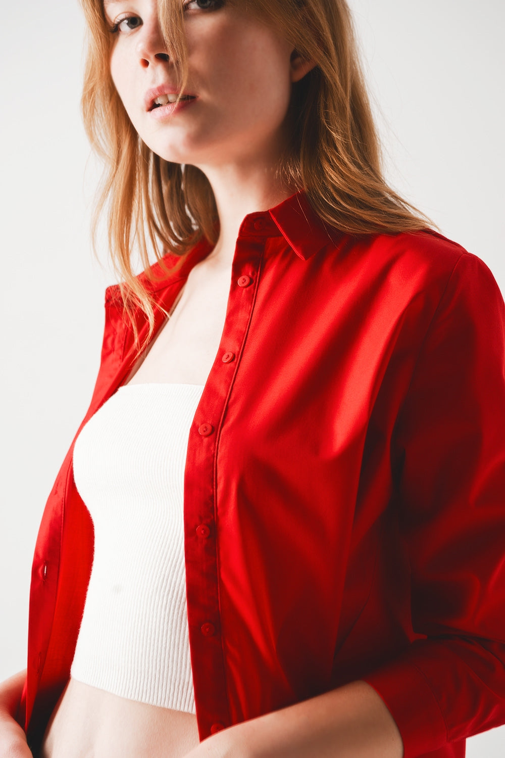 Chemise oversize en rouge vif