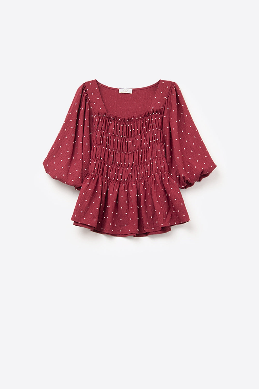 Chic Red Polka-Dot Cropped Top ajusté à la taille