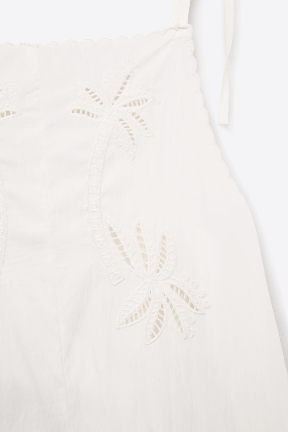 Combinaison en palmier brodé blanc