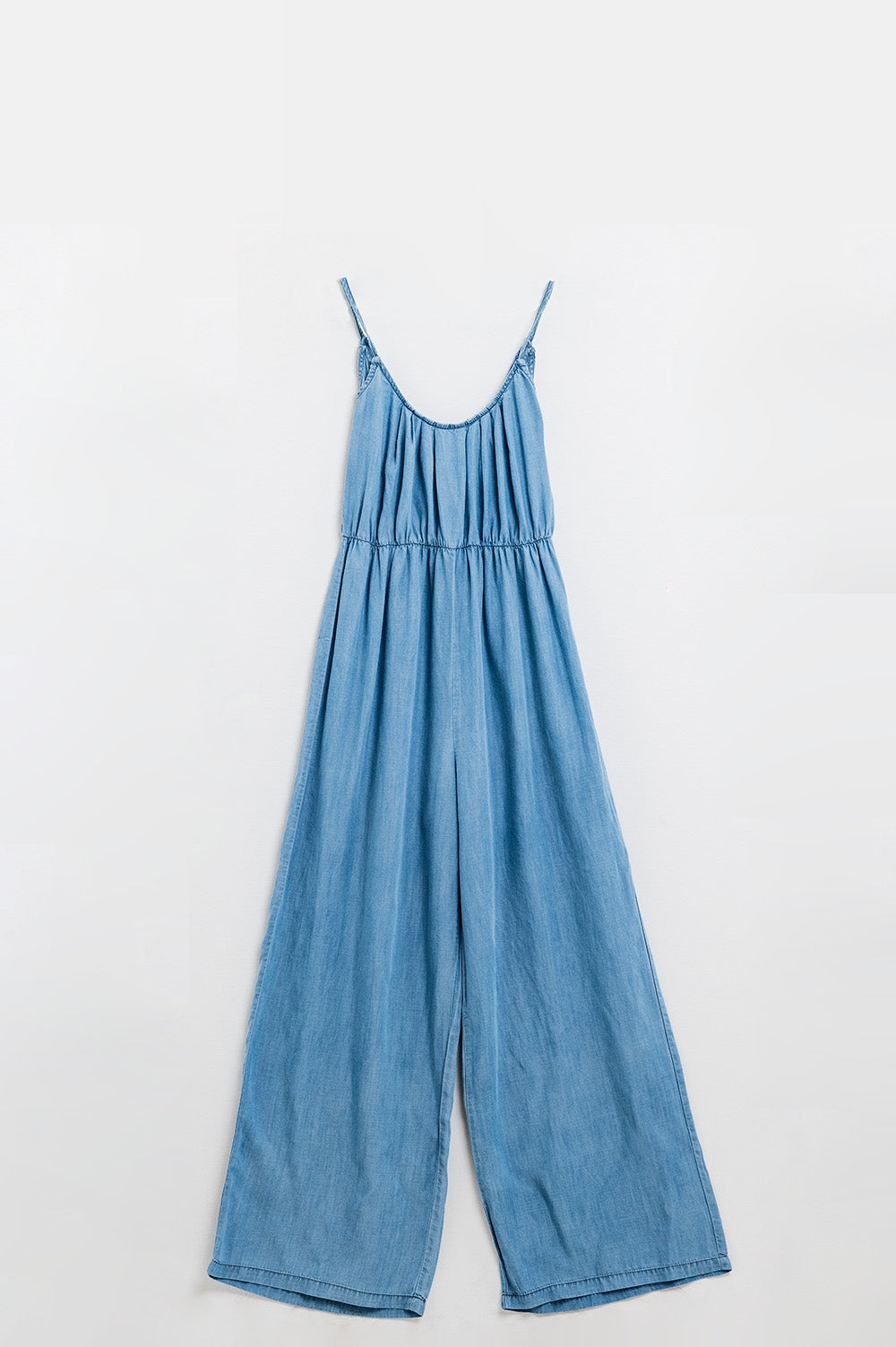 Combinaison en Tencel jean sans manches avec taille élastique