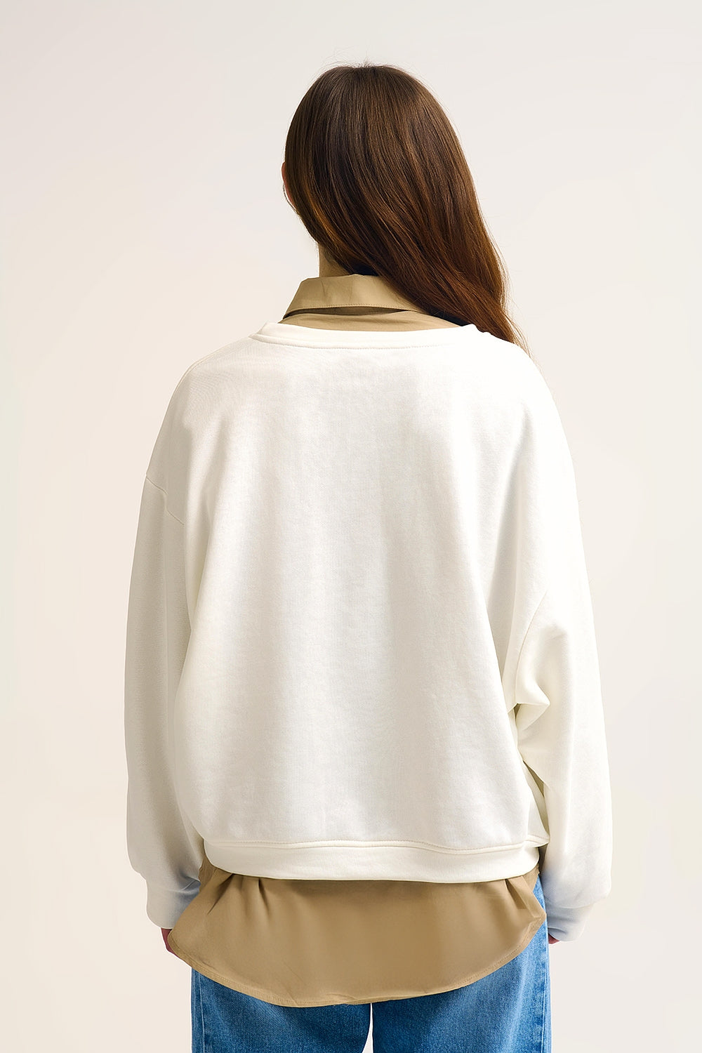 Côte d'Azur - Sweatshirt crème brodé