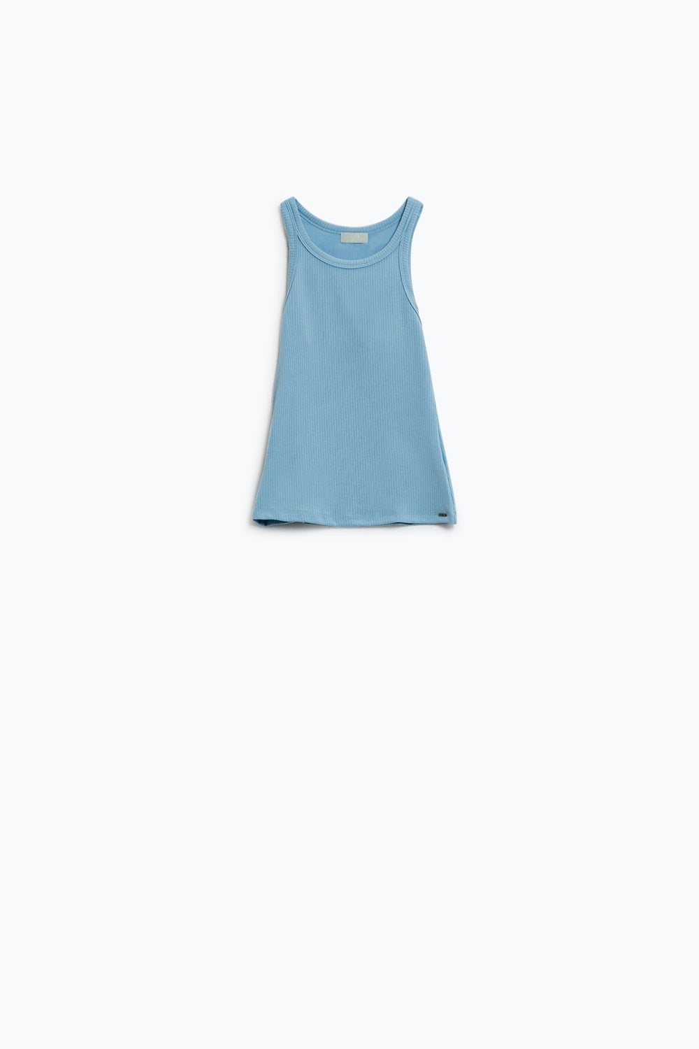 Débardeur Basic Baby Blue en côtes