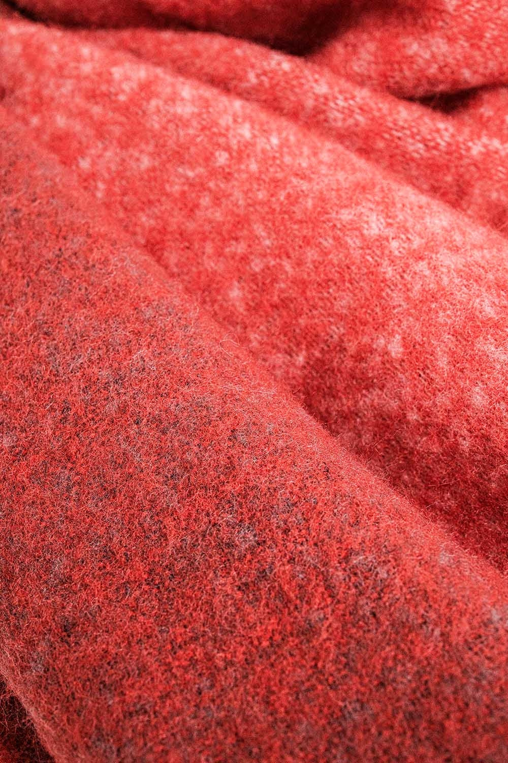 Écharpe en maille épaisse en color block rouge avec franges