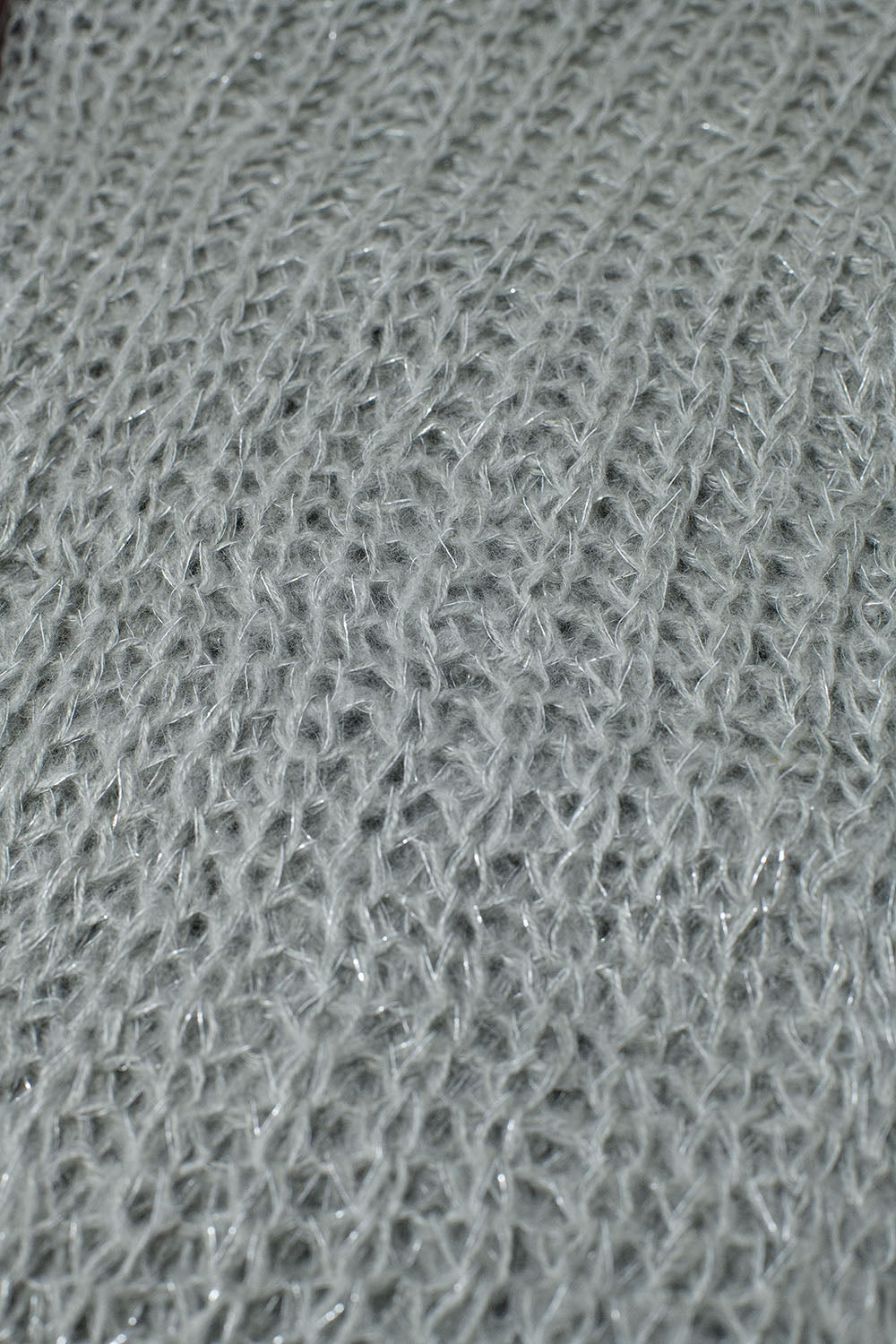 écharpe tricotée avec du fil d'argent