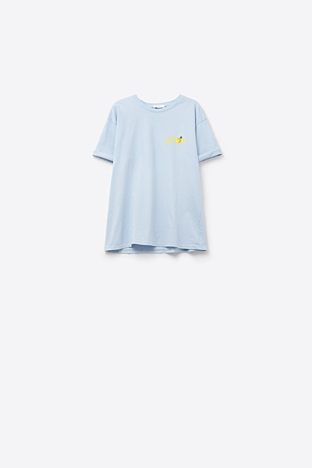 Fabriqué en Italie t-shirt bleu avec motif de citron