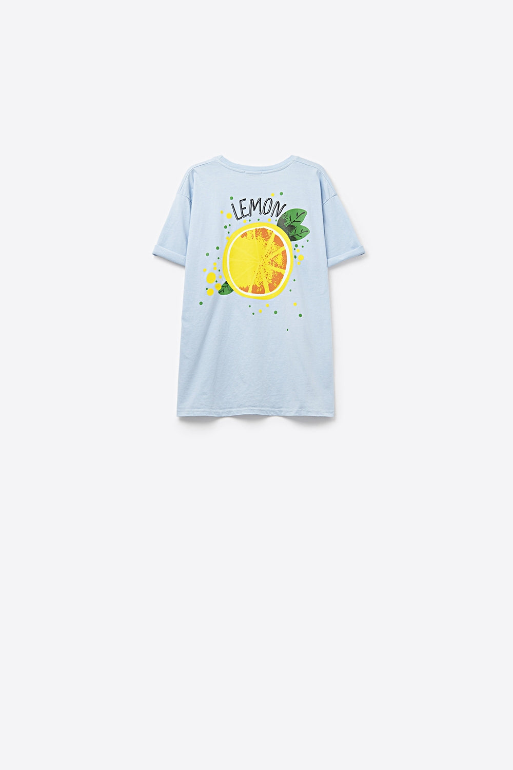 Fabriqué en Italie t-shirt bleu avec motif de citron