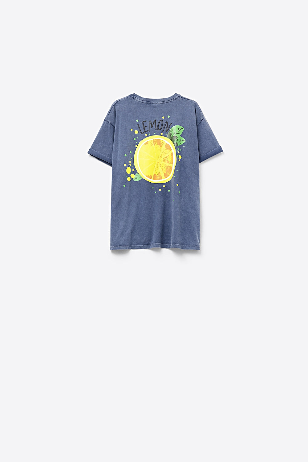 Fabriqué en Italie t-shirt bleu marine avec motif de citron