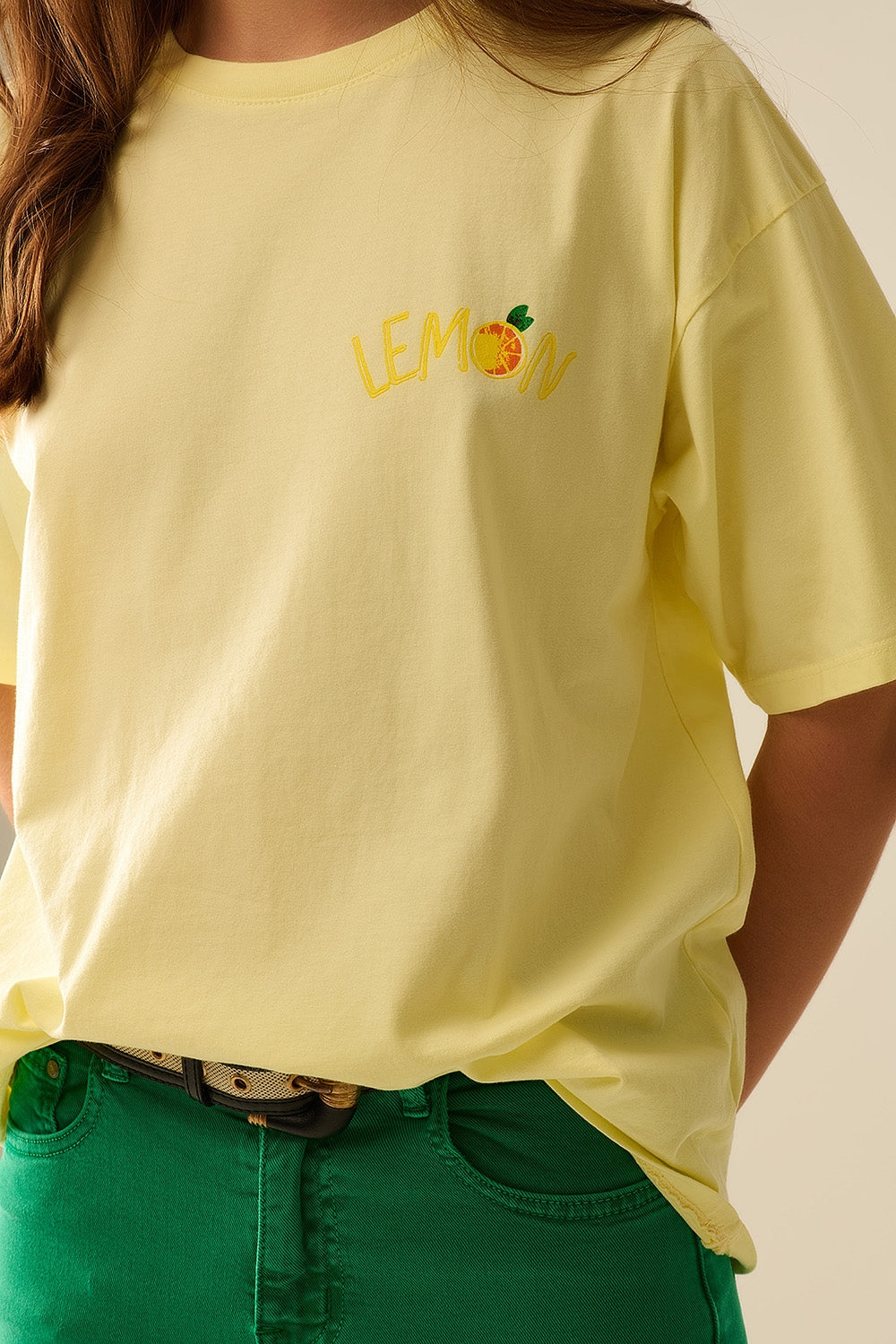 Fabriqué en Italie t-shirt jaune avec motif de citron