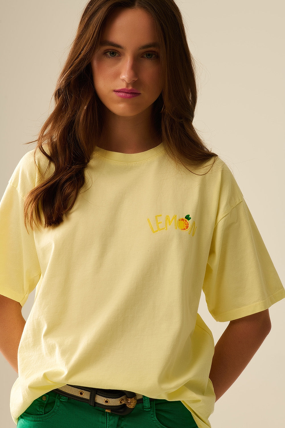 Fabriqué en Italie t-shirt jaune avec motif de citron