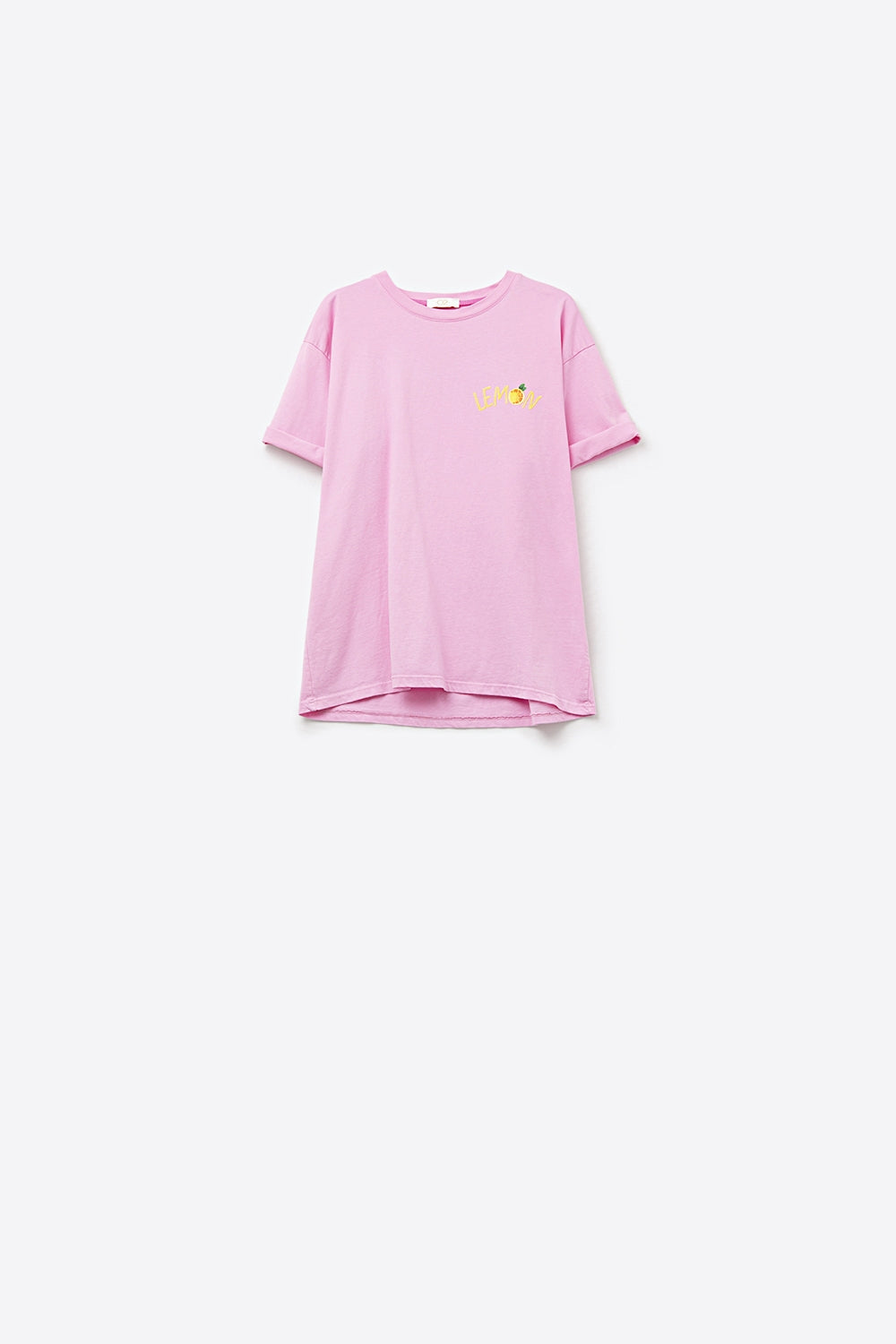 Fabriqué en Italie t-shirt rose avec motif citron
