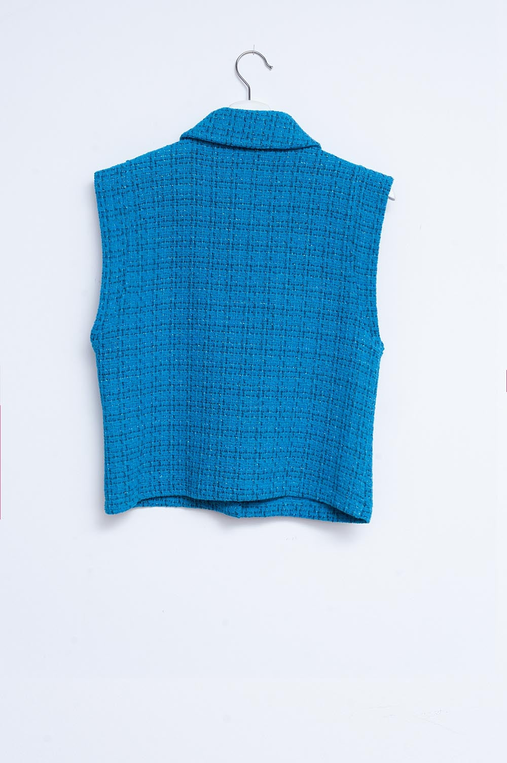 Gilet ajusté en bouclé bleu