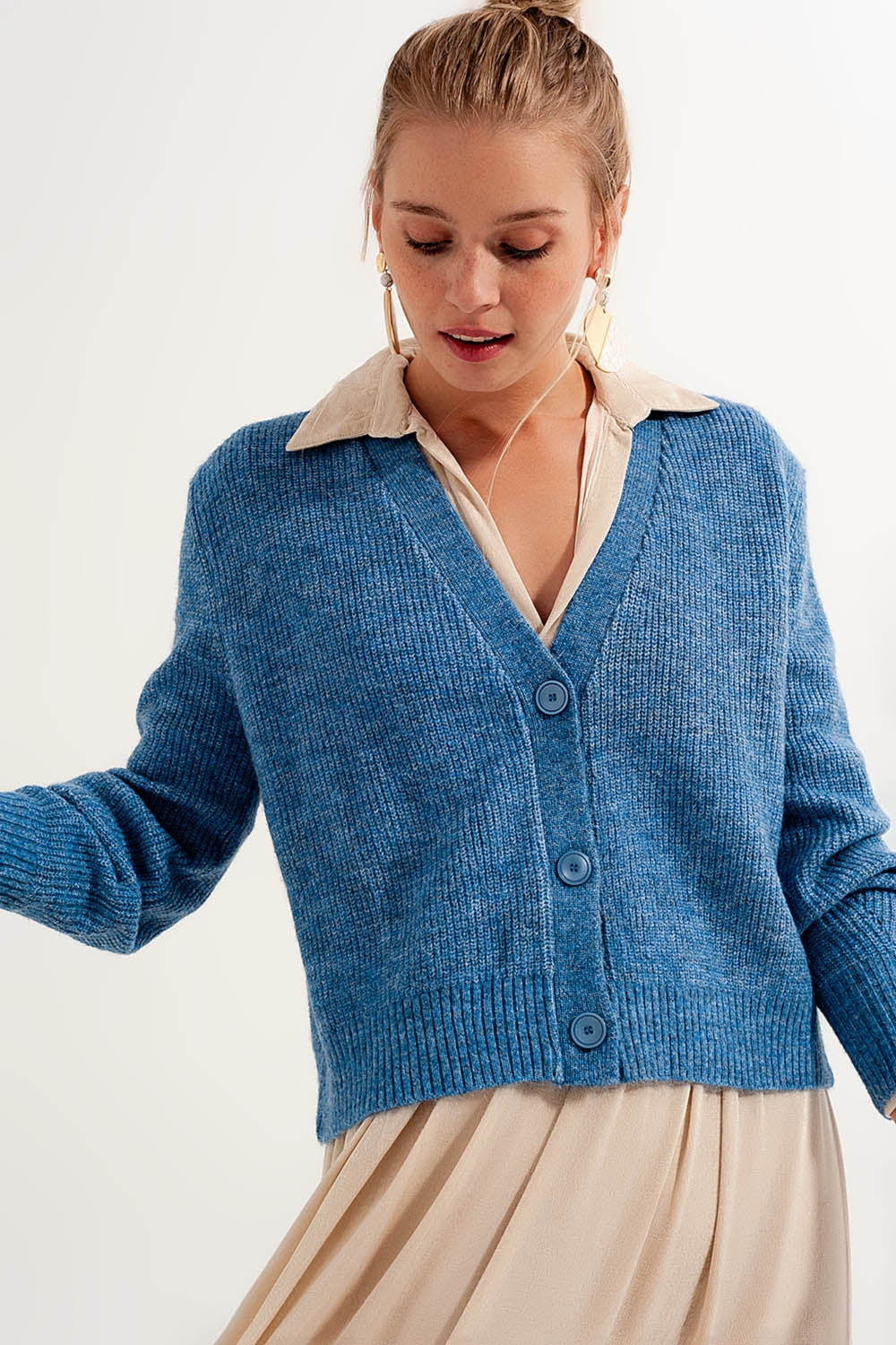 Gilet boutonné Bleu