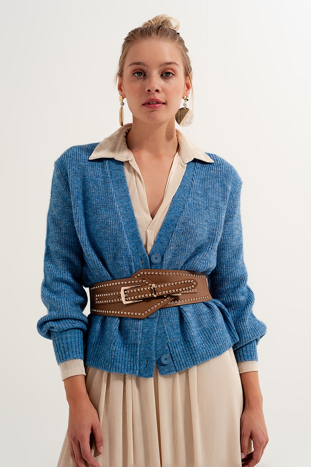 Gilet boutonné Bleu