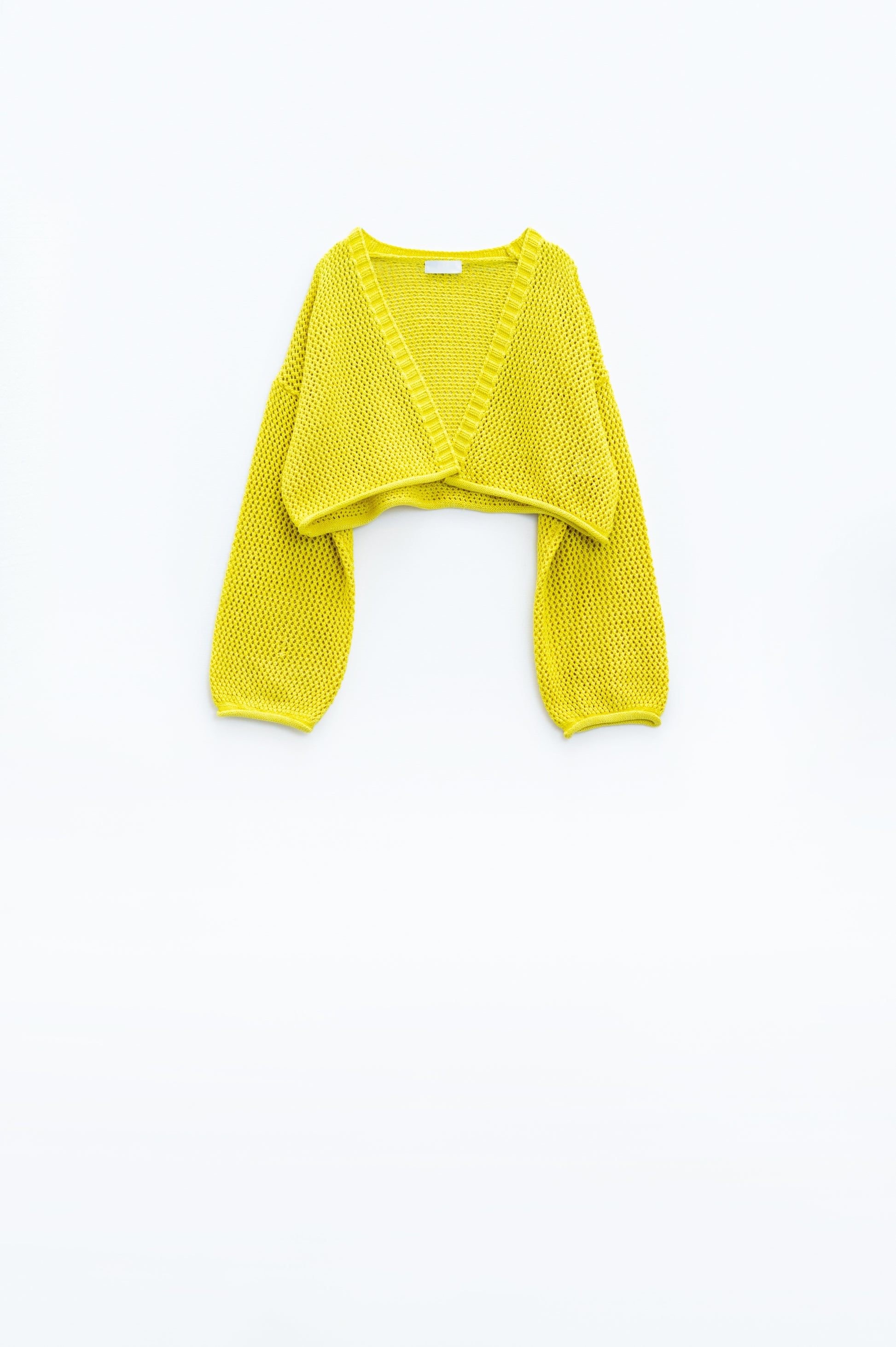 Q2 Gilet croisé basique au crochet jaune