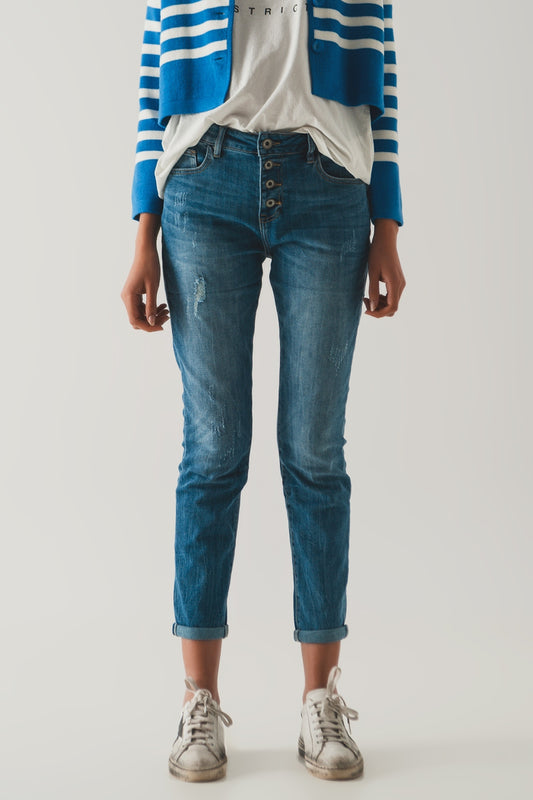 Q2 Jean à fermeture boutonnée