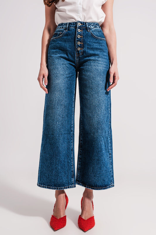 Q2 Jean ample avec boutons apparents