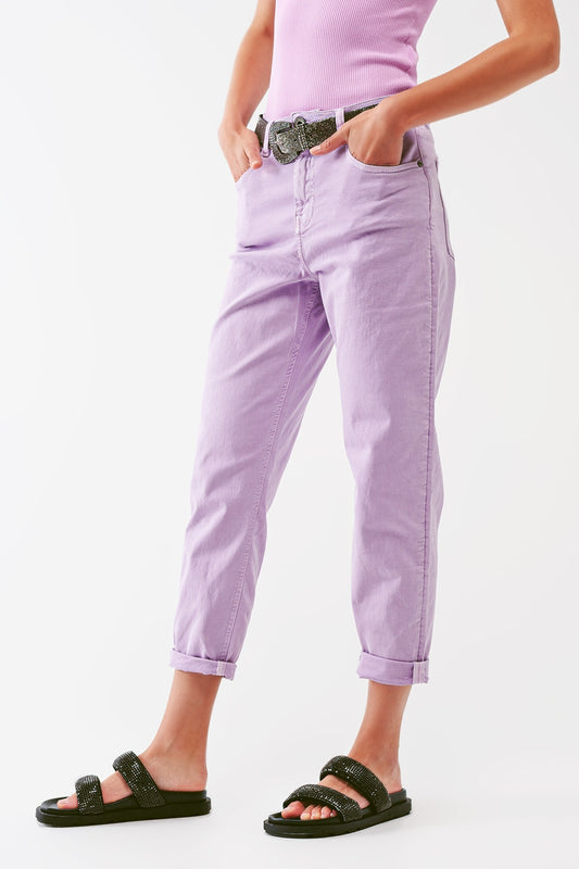 Q2 Jean basique décontracté en violet
