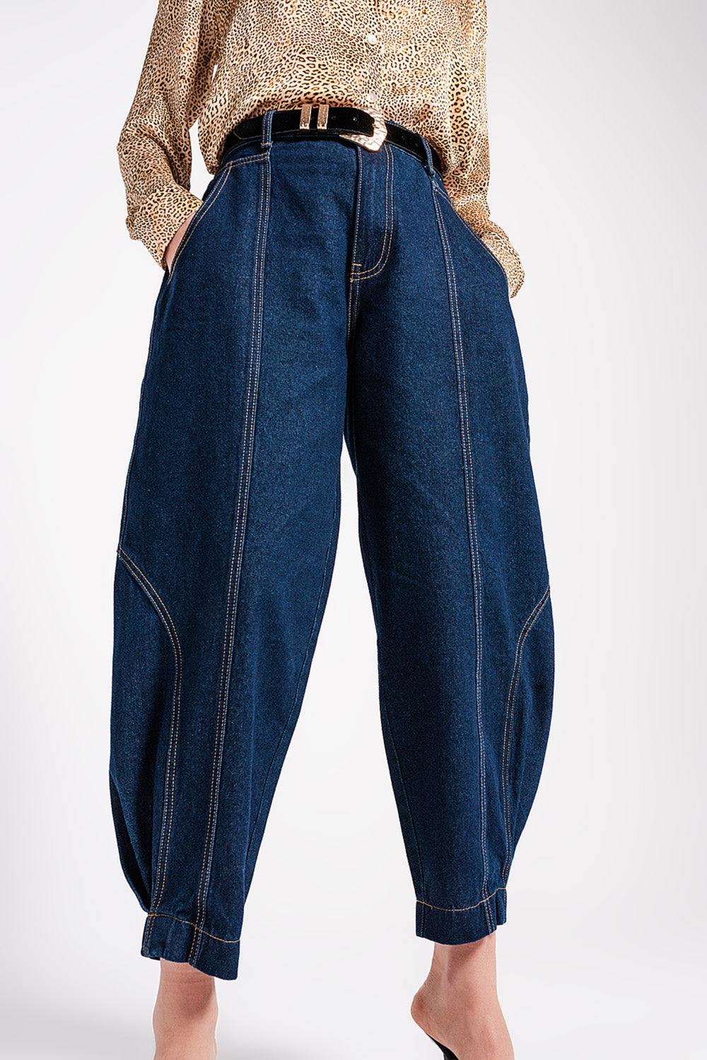 Jean bouffant à taille haute