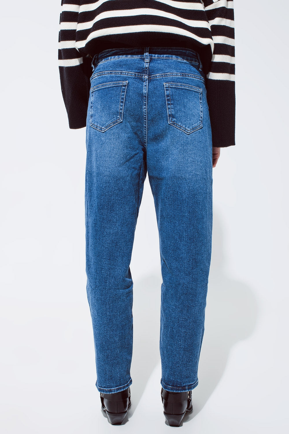 Jean boyfriend surdimensionné bleu foncé
