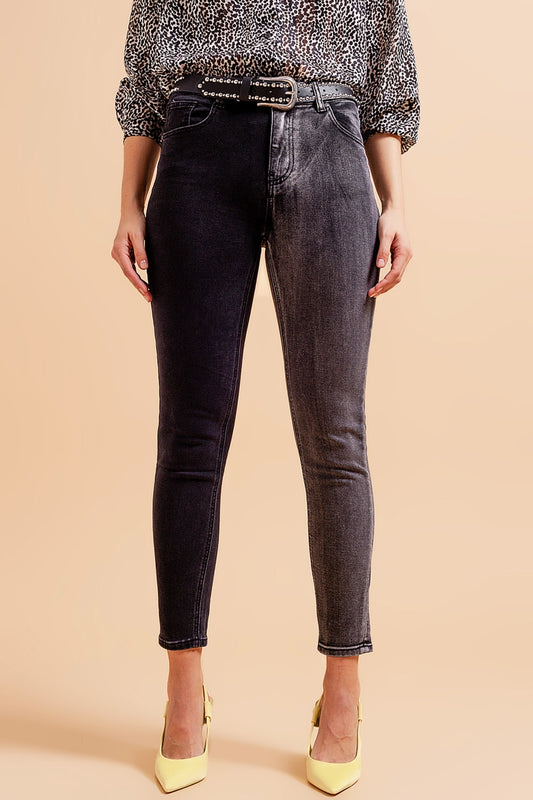 Q2 Jean d'ensemble motif color block
