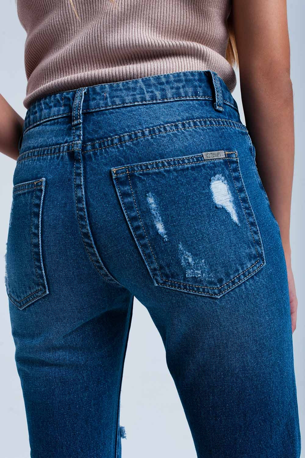 Jean droit effet usé