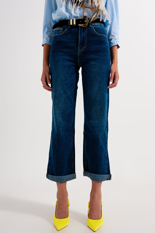 Q2 Jean flare style années 90 Bleu délavé moyen