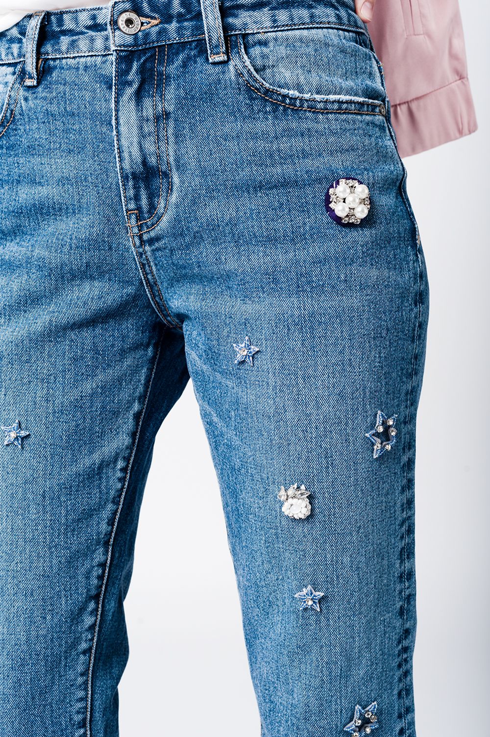 Jean mom 90' brodé