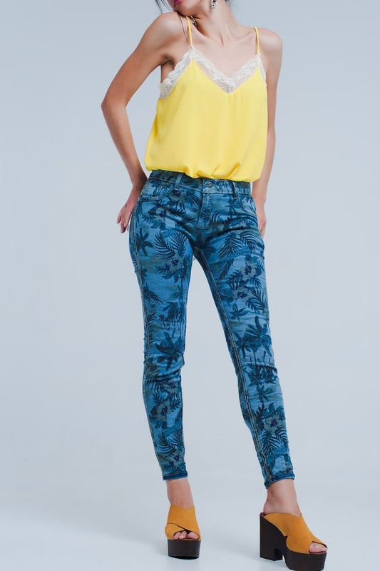 Q2 Jean réversible en bleu moyen