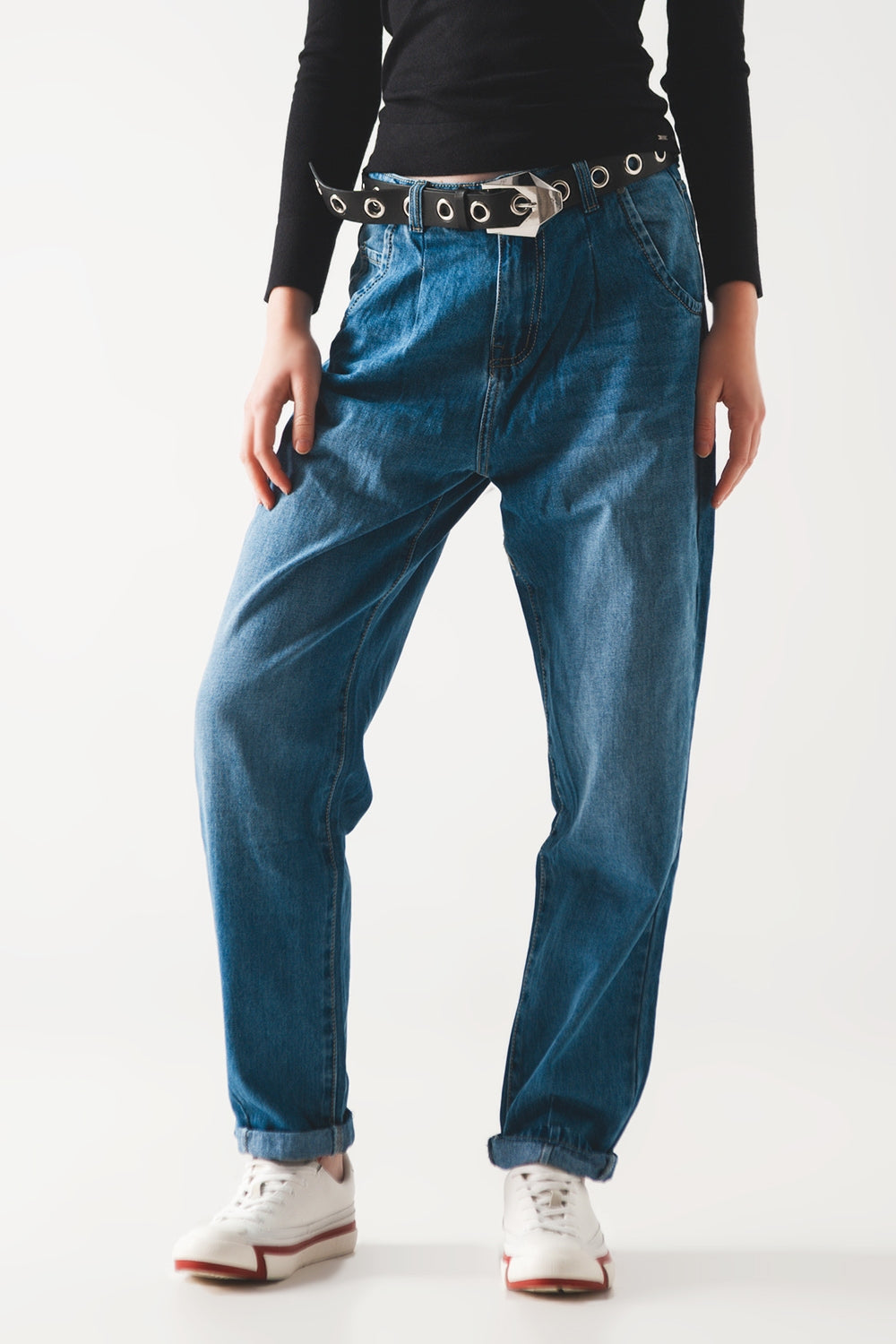 Q2 Jean skateur fuselé style en coton