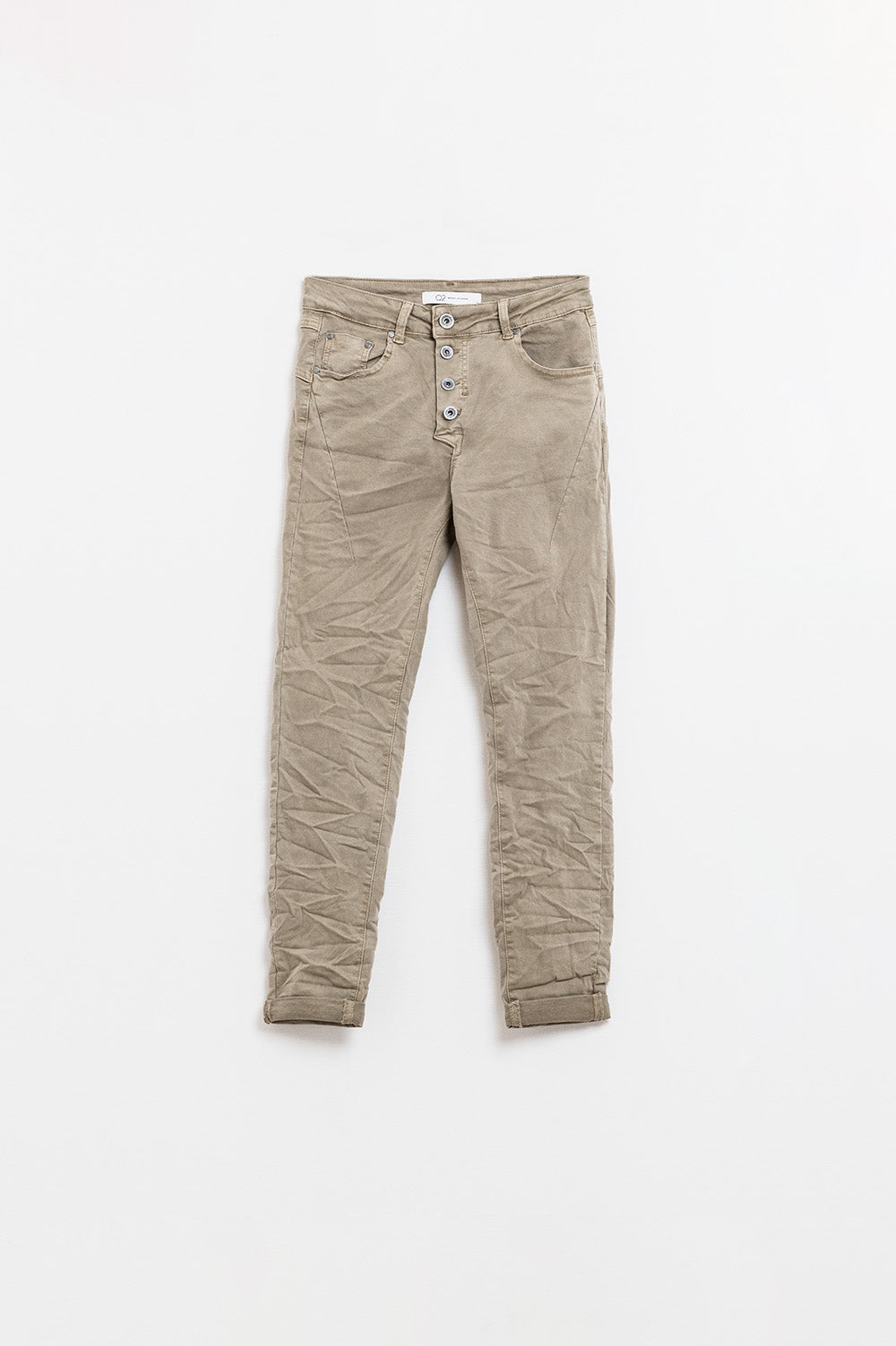 Q2 Jean skinny à boutons apparents en beige foncé
