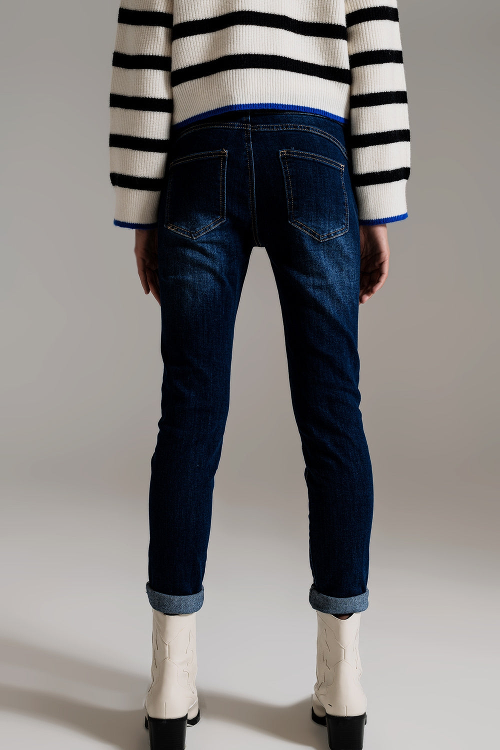 Jean skinny à lavage sombre avec élasthanne élastique
