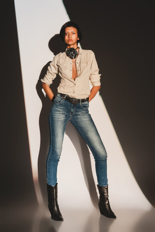 Q2 Jean skinny Bleu