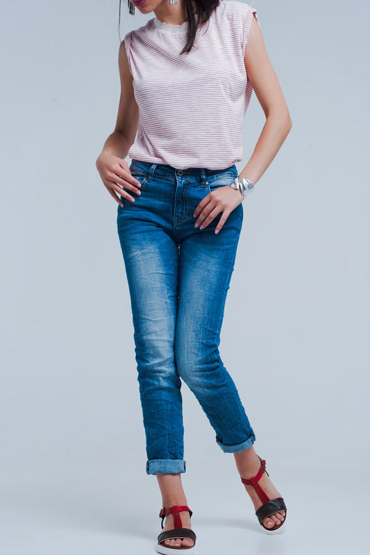 Q2 Jean skinny effet froissé