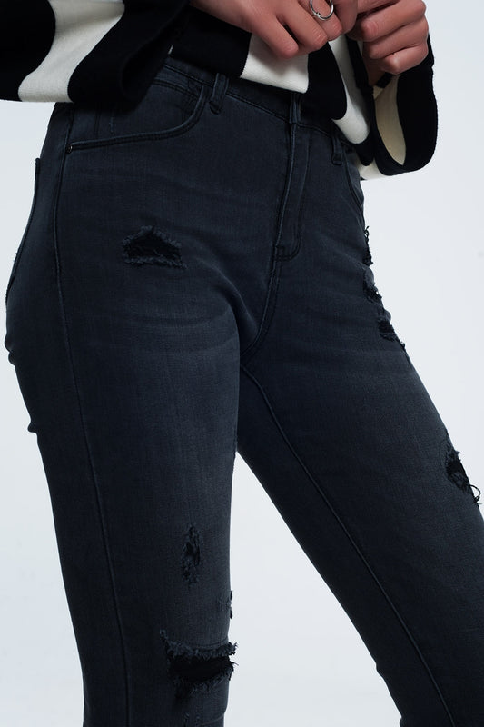 Q2 Jean skinny en détresse noir