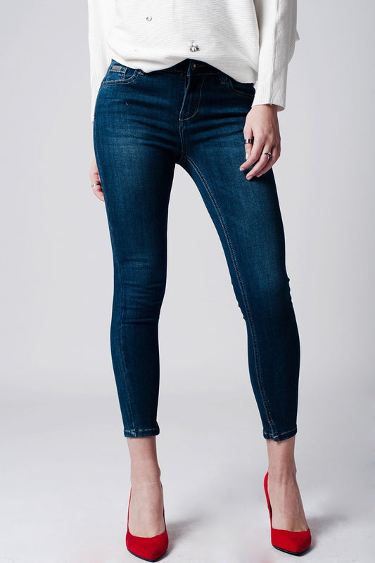 Q2 Jean skinny taille basse denim clare