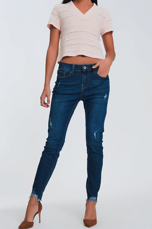 Q2 Jean skinny taille classique – Bleu Clair