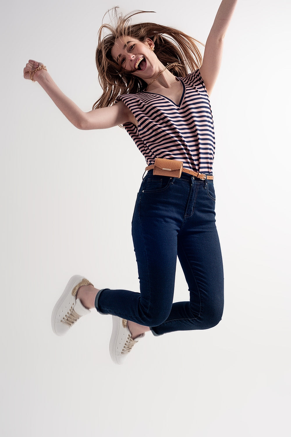 Jean skinny taille haute premium Bleu foncé