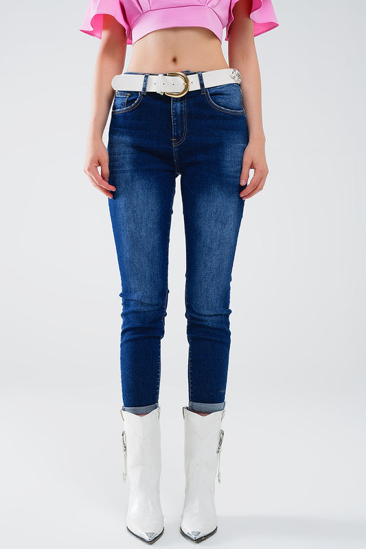 Q2 Jean super skinny foncé Wash en denim élastique