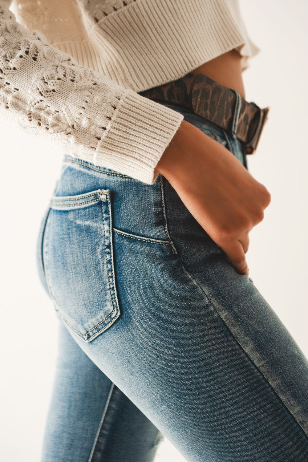 Jean super skinny Push up déchiré Bleu